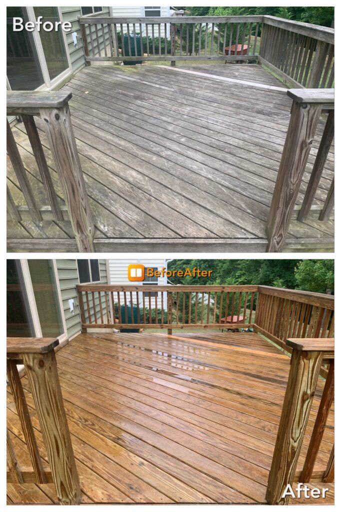 Before and After Deck Cleaning in Roanoke, VA