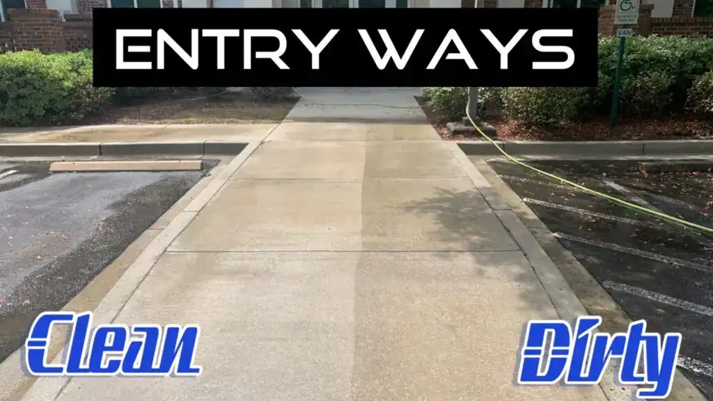 Commercial Entryway Concrete Cleaning Before & After in Roanoke,VA