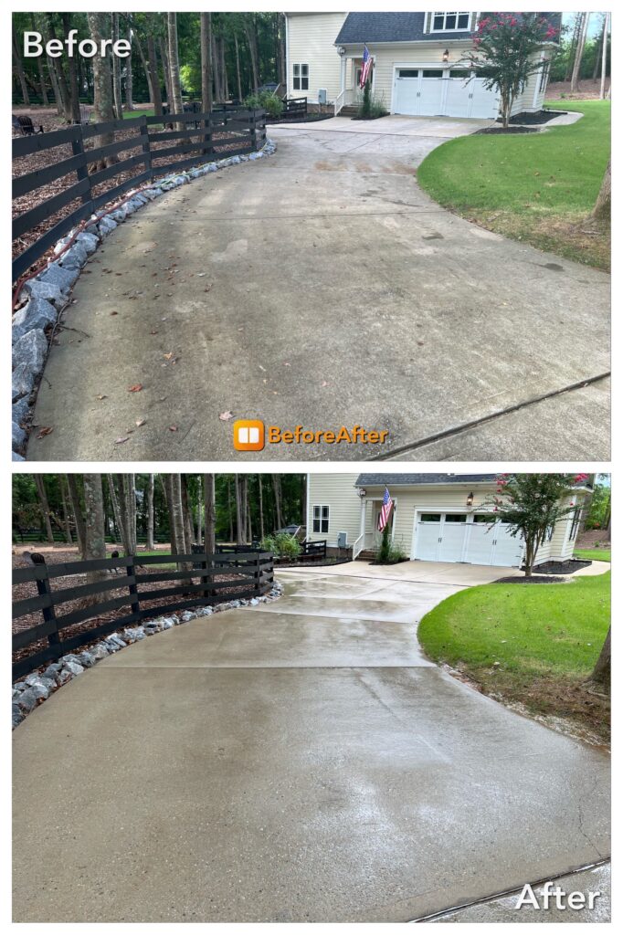 Before & After Driveway Cleaning in Roanoke, VA