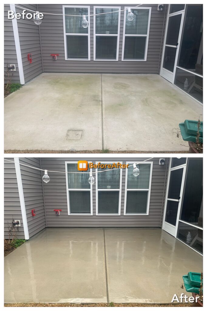 Before and After Patio Cleaning in Roanoke, VA