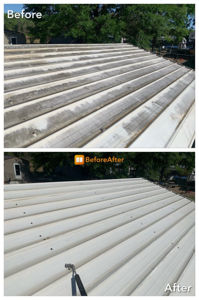 Before and After Roof Cleaning in Foanoke,VA