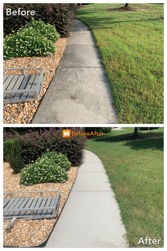 Before & After Sidewalk Cleaning in Roanoke, VA