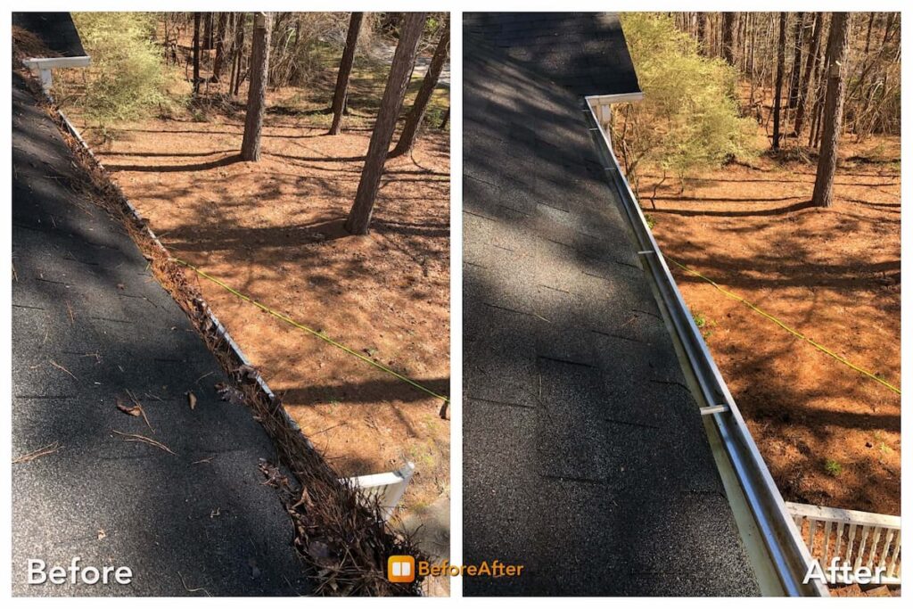 Gutter Cleaning Before & After in Roanoke, VA