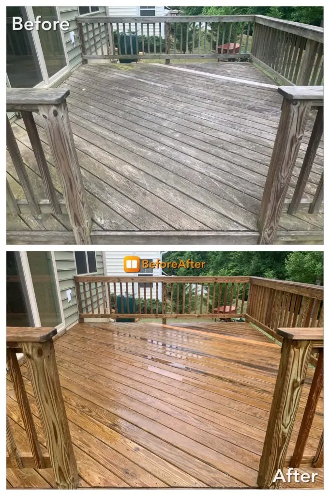 Before & After Deck Cleaning in Roanoke, VA