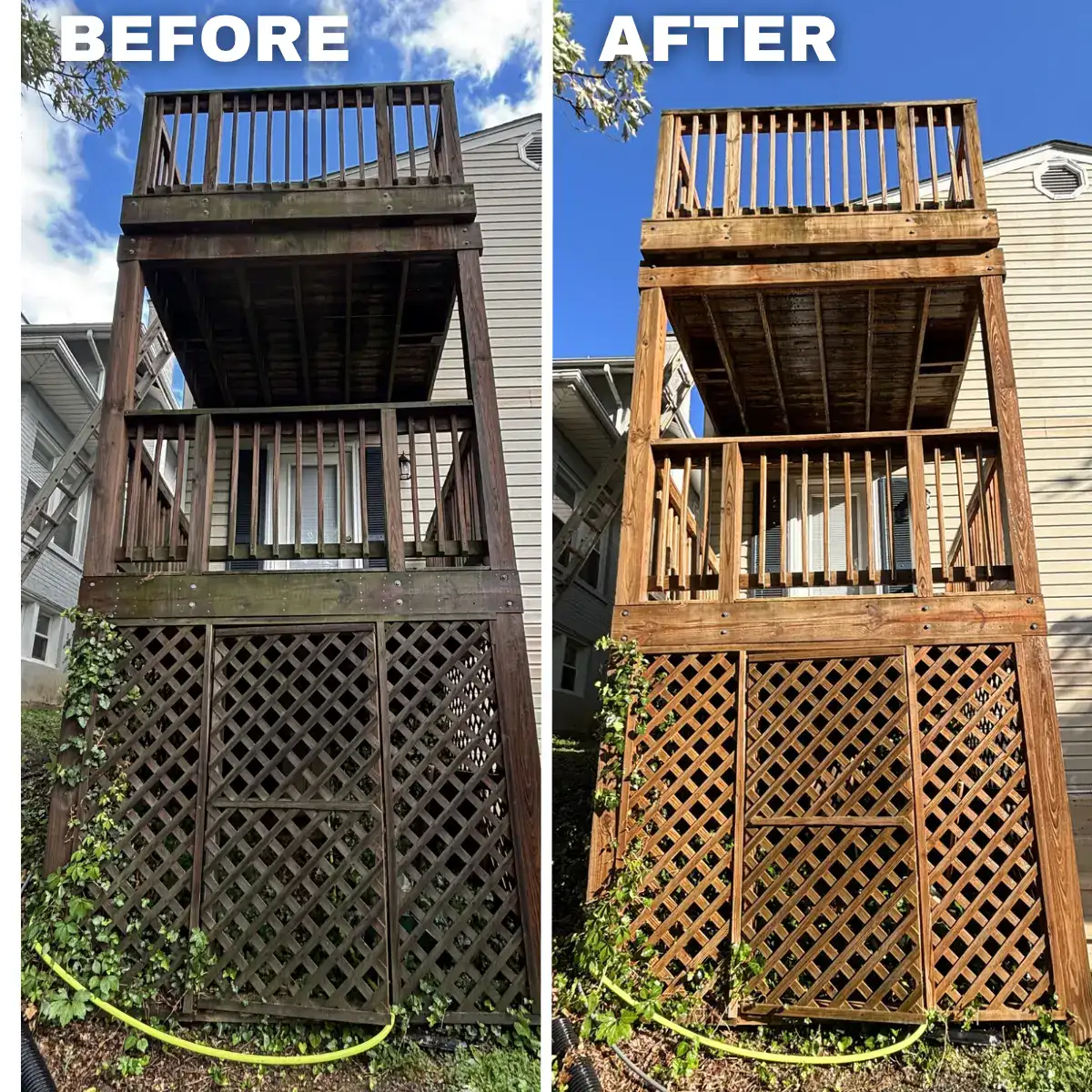 2 story apartment deck cleaning in Roanoke, VA