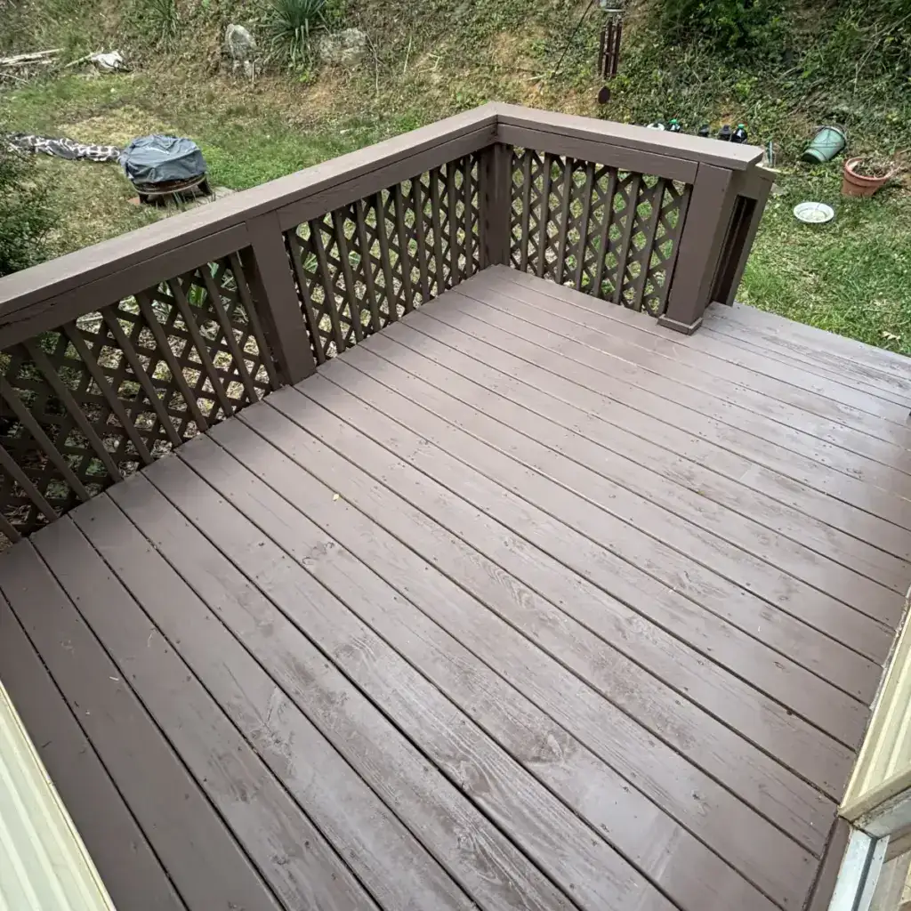 Deck cleaning with a stain and seal finish in Roanoke, VA
