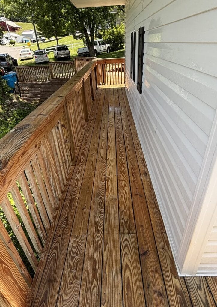 Deck cleaning after photo in Roanoke, VA