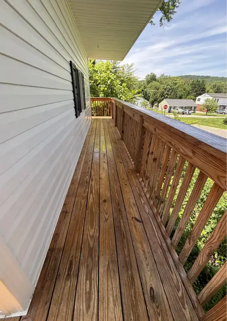 After photo of deck cleaning in Roanoke, VA