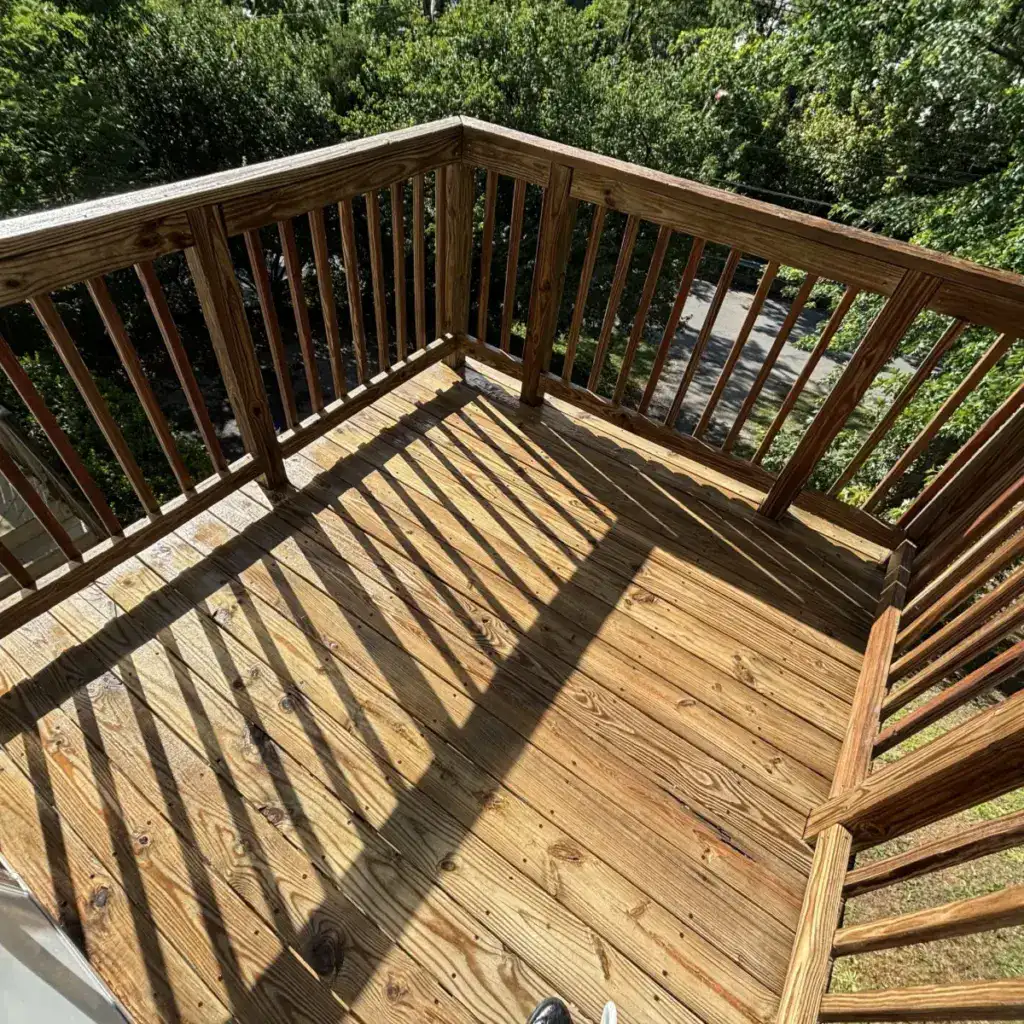 Upper apartment deck cleaning after photo in Roanoke, VA