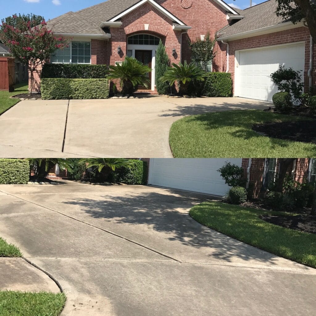 Concrete driveway cleaning in Hollins, VA.