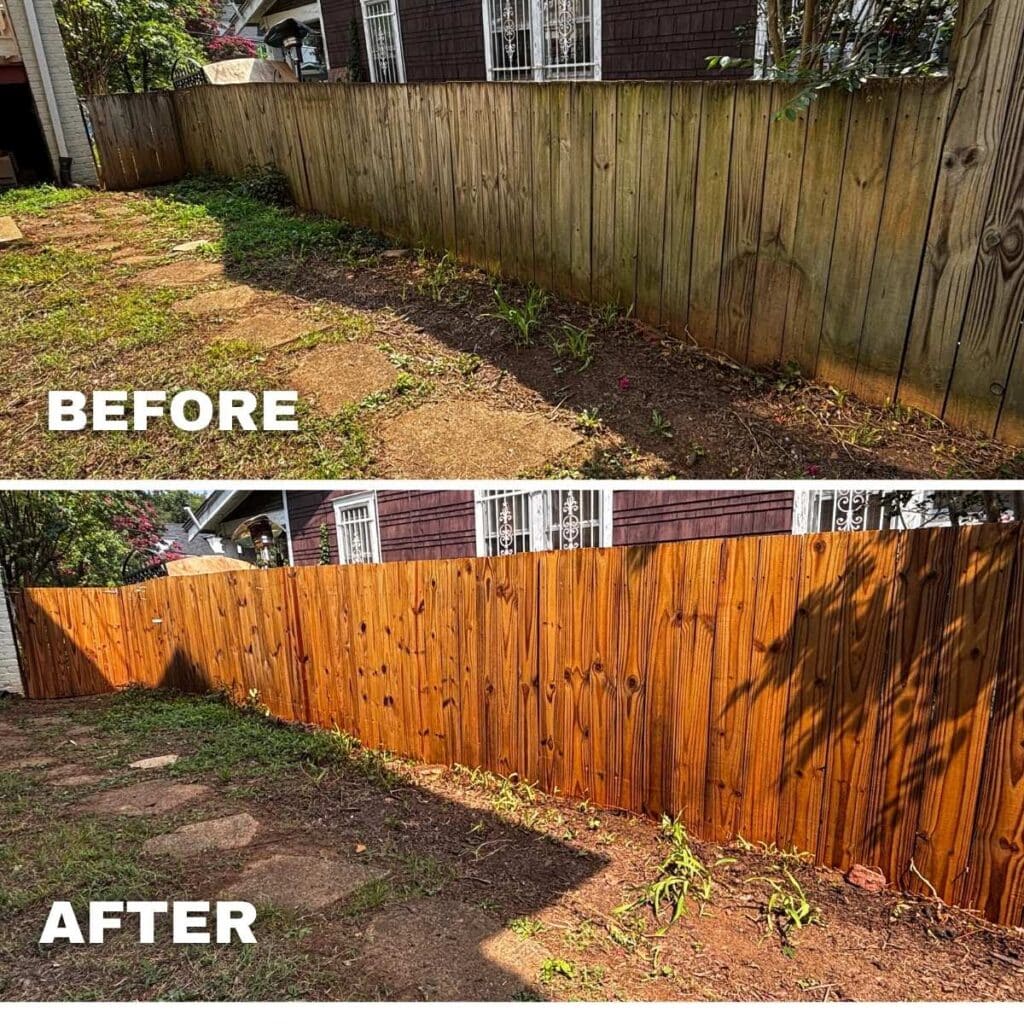 Fence and wood cleaning in Hollins, VA.