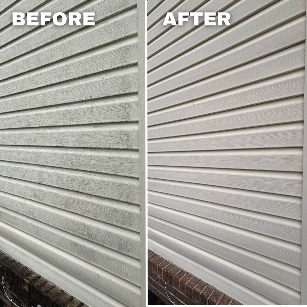 House washing vinyl siding in Hollins, VA.