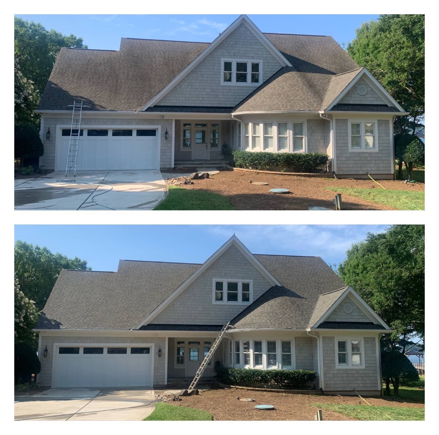 Roof cleaning removing black streaks in Roanoke, VA