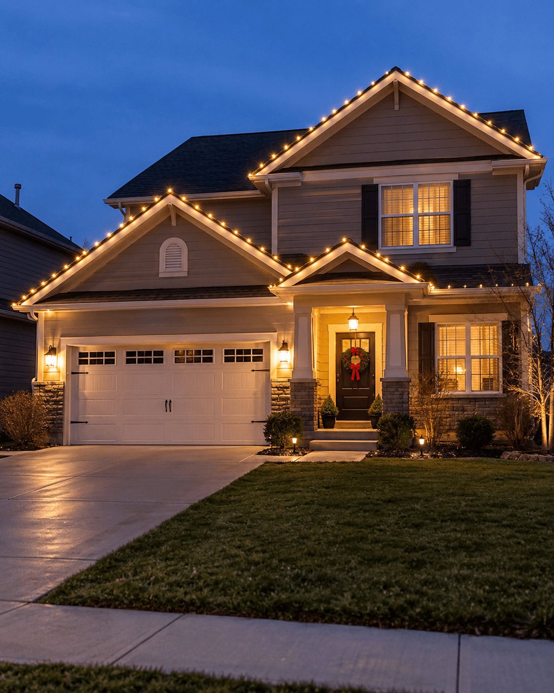Holiday lighting installation in Roanoke, VA